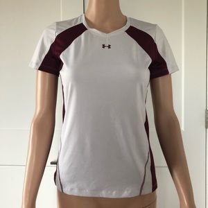Under Amour Burgundy Red Gray Heat Gear Top XS